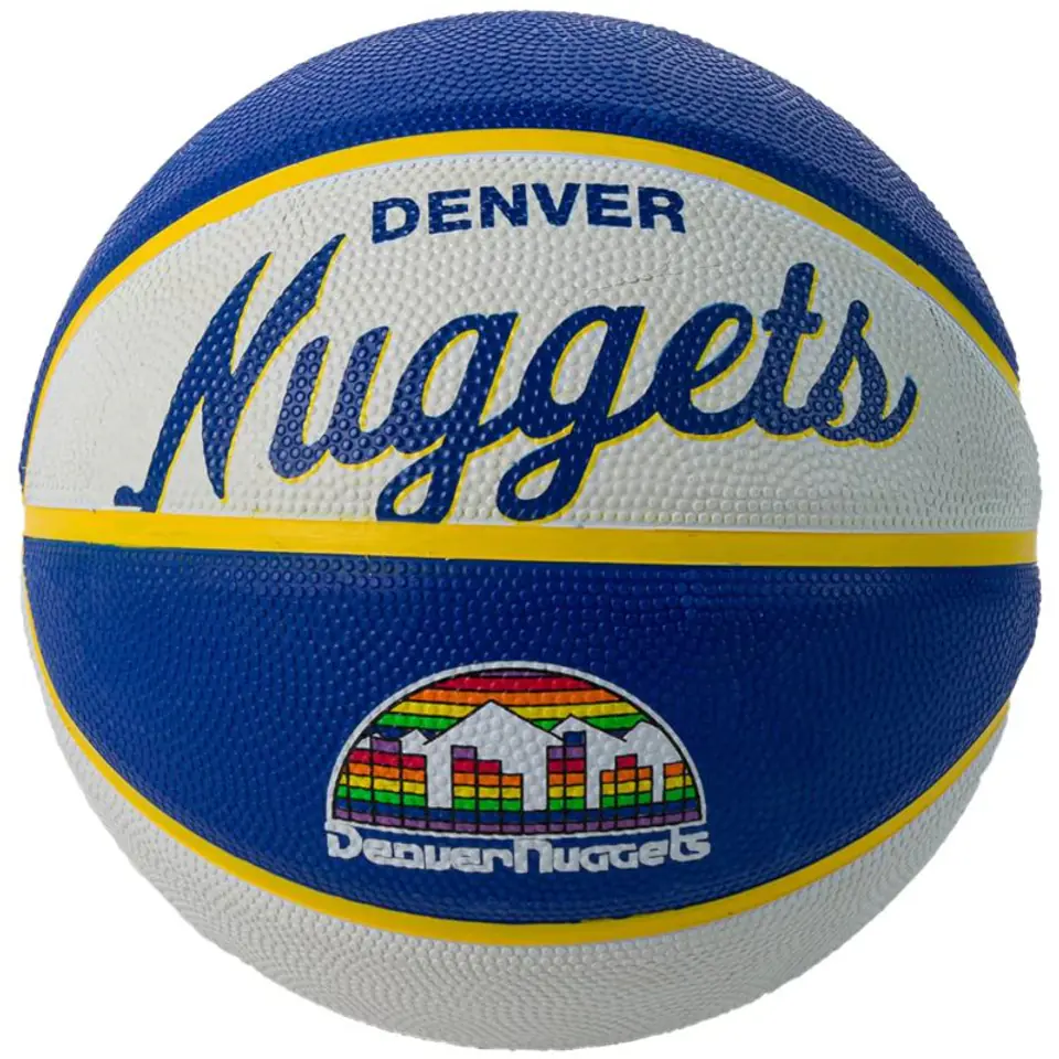 ⁨Piłka koszykowa Wilson Team Retro Denver Nuggets Mini Ball (kolor Niebieski, rozmiar 3)⁩ w sklepie Wasserman.eu