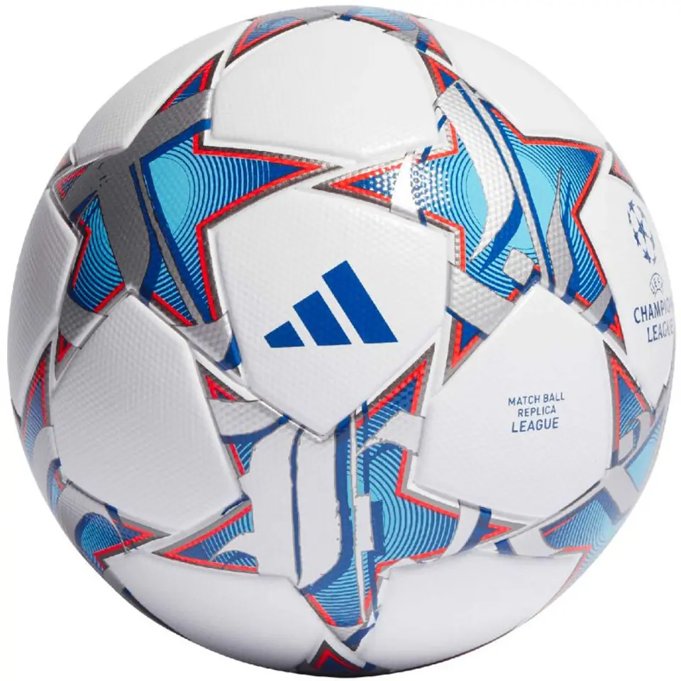 ⁨Piłka nożna adidas UCL League 23/24 Group Stage (kolor Biały. Niebieski, rozmiar 5)⁩ w sklepie Wasserman.eu