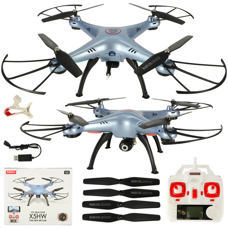 Dron z kamerą na pilota zdalnie sterowany RC Syma X5HW 2,4GHz Kamera Wi-Fi niebieski w sklepie Wasserman.eu