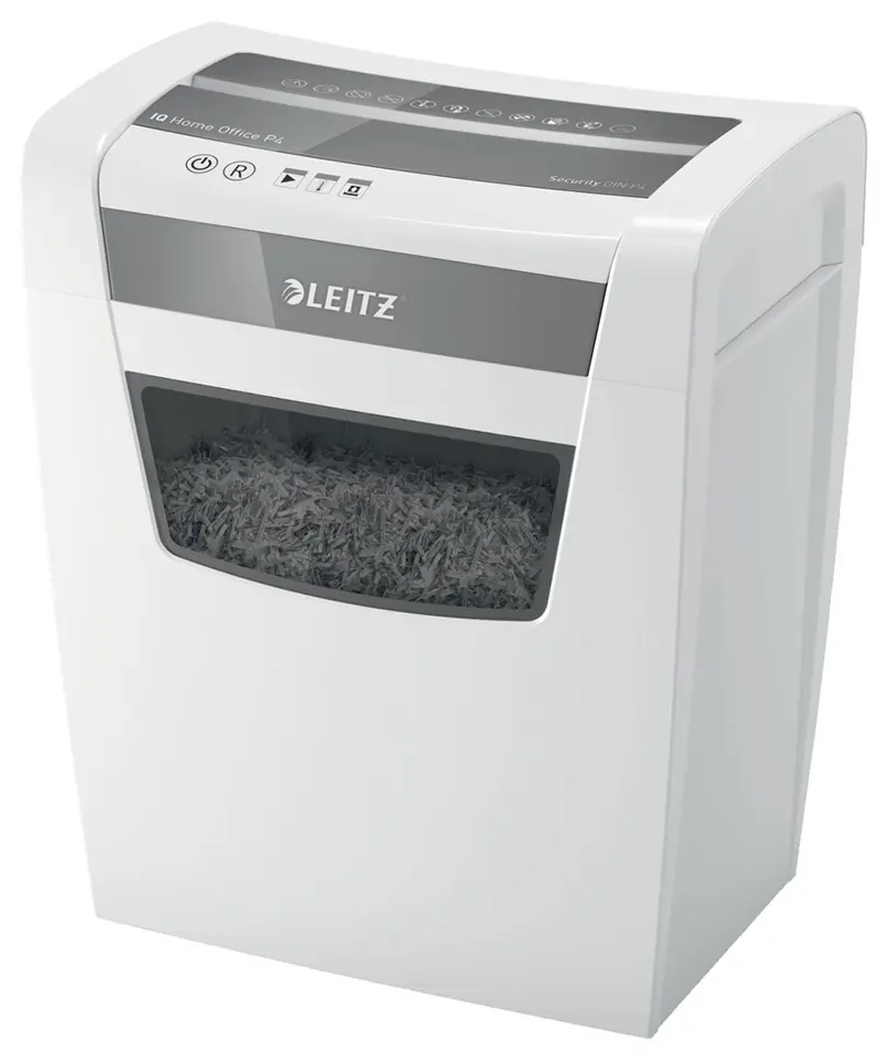Leitz IQ Home Office P-4 paper shredder Particle-cut shredding 22 cm White at Wasserman.eu