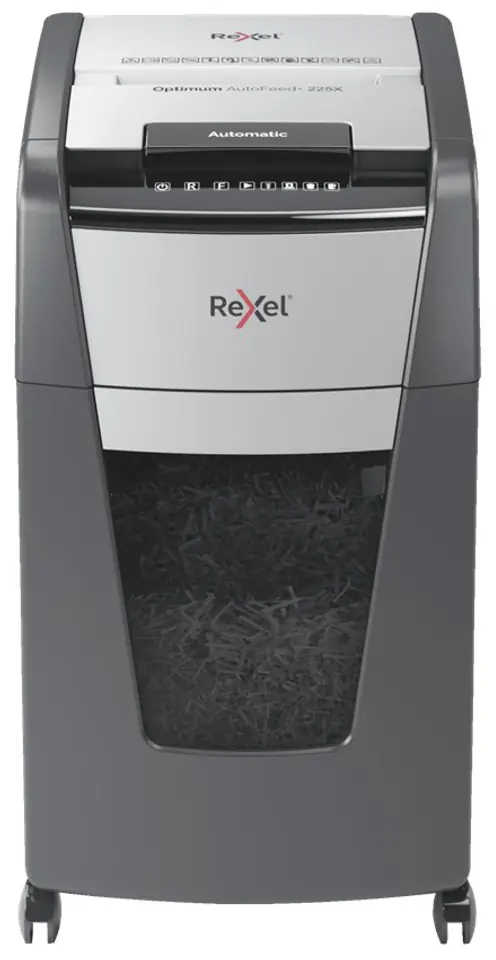 ⁨Rexel Optimum AutoFeed+ 225X paper shredder Cross shredding 55 dB 23 cm Black, Grey⁩ at Wasserman.eu