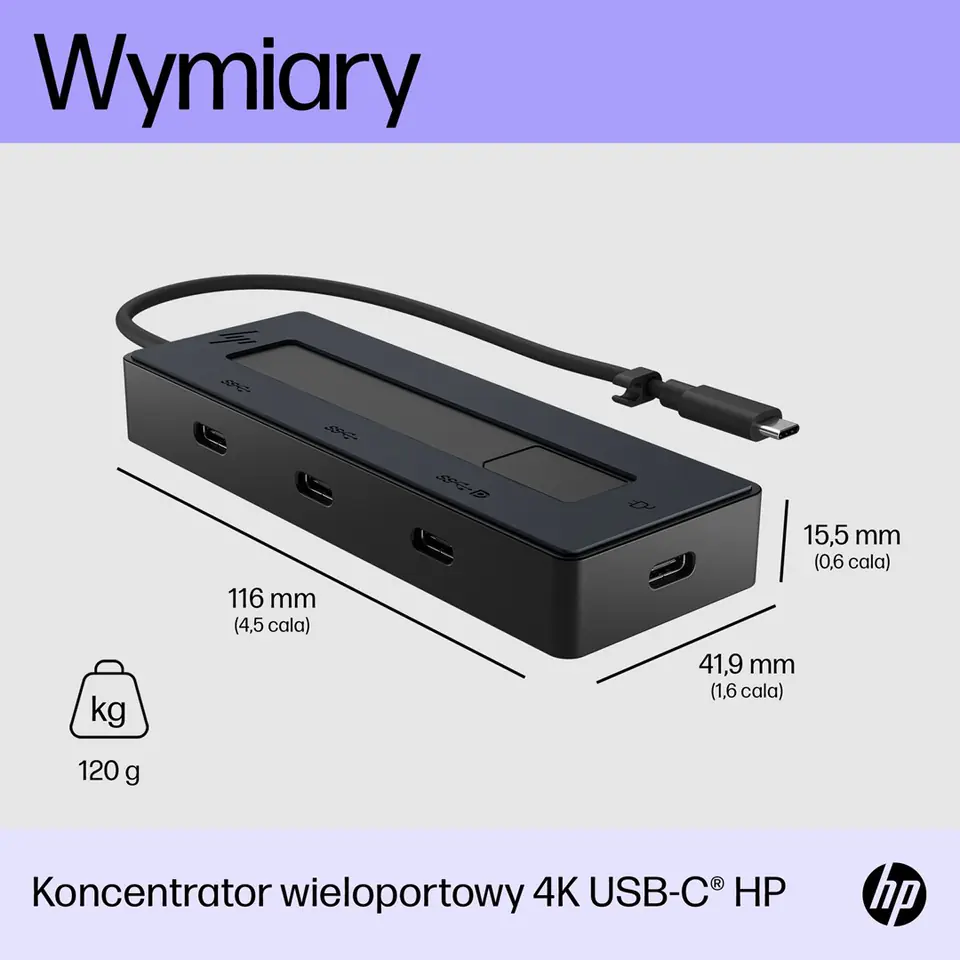 Hub HP USB-C 4K 6G842AA 4 porty USB-C Czarny w sklepie Wasserman.eu