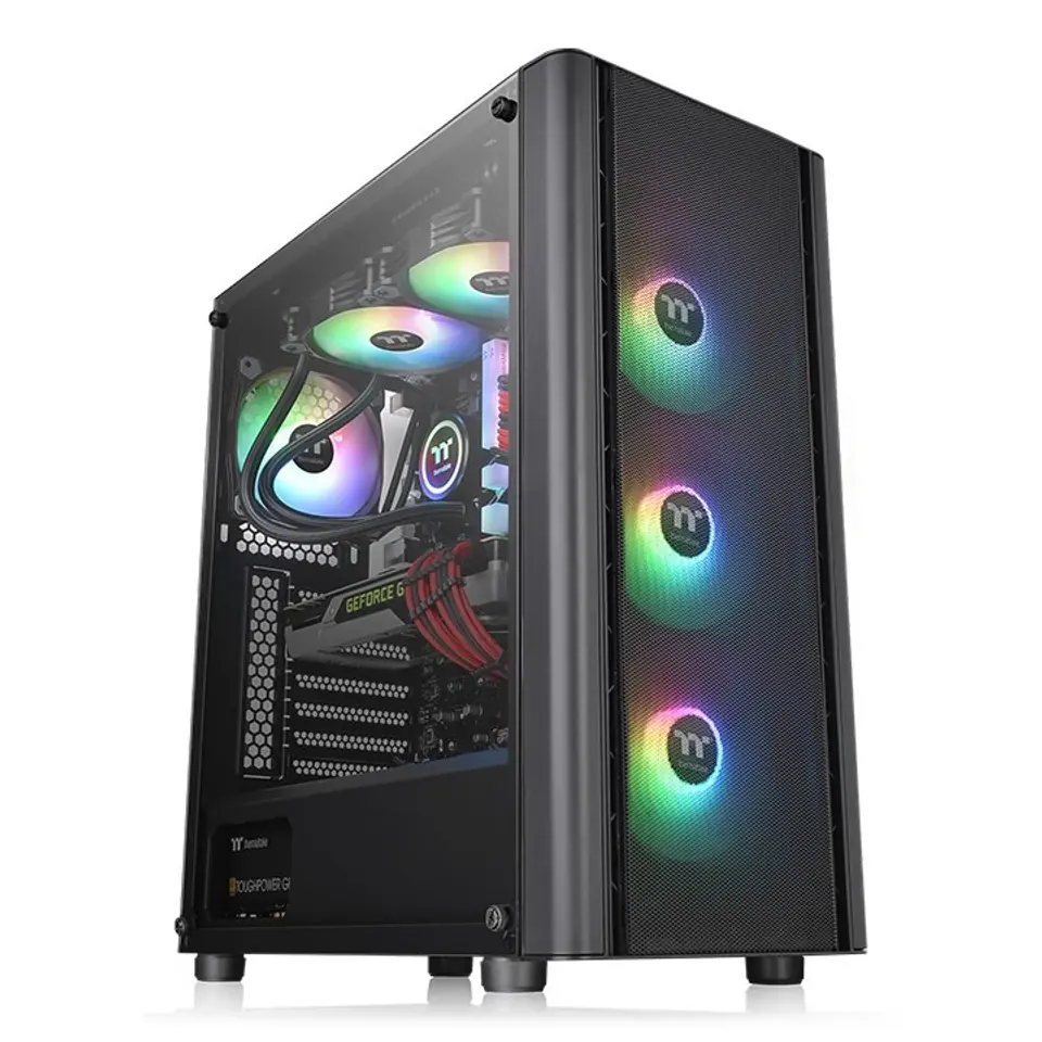 ⁨THERMALTAKE V250 AIR TEMPERED GLASS 3X12CM ARGB + 12CM - BLACK CA-1Q5-00M1WN-03⁩ w sklepie Wasserman.eu