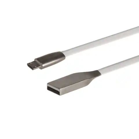 ⁨MCTV-833W 44806 USB CABLE AM micro flat tangle-free 1m white metal⁩ at Wasserman.eu