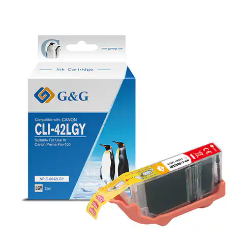 ⁨G&G kompatybilny ink / tusz z CLI-42LGY, light grey, NP-C-0042LGY, dla Canon Pixma Pro-100⁩ w sklepie Wasserman.eu