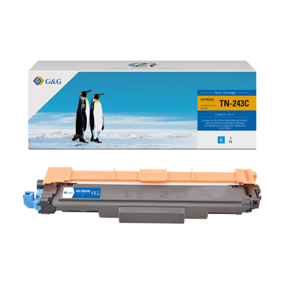 ⁨G&G kompatybilny toner z Brother TN243C, NT-PB243C, cyan, 1000s⁩ w sklepie Wasserman.eu