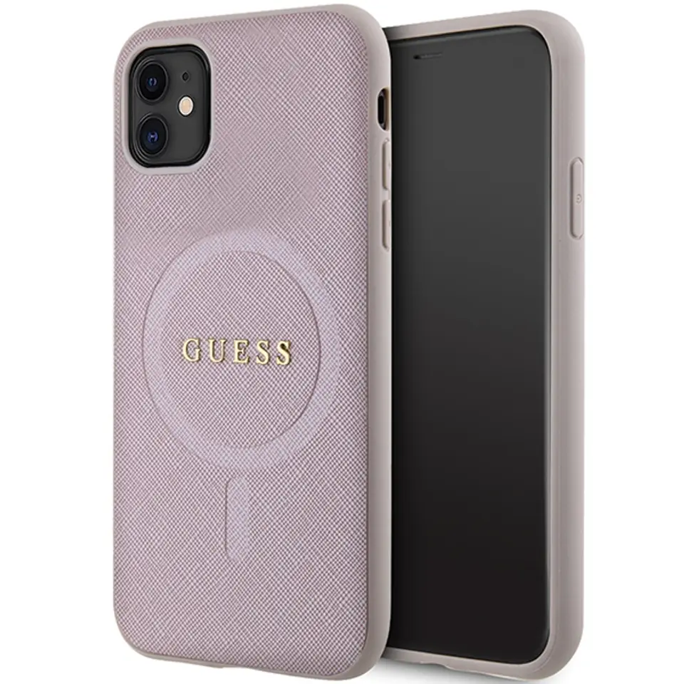 ⁨Guess GUHMN61PSAHMCP iPhone 11 / Xr 6.1" różowy/pink hardcase Saffiano MagSafe⁩ w sklepie Wasserman.eu