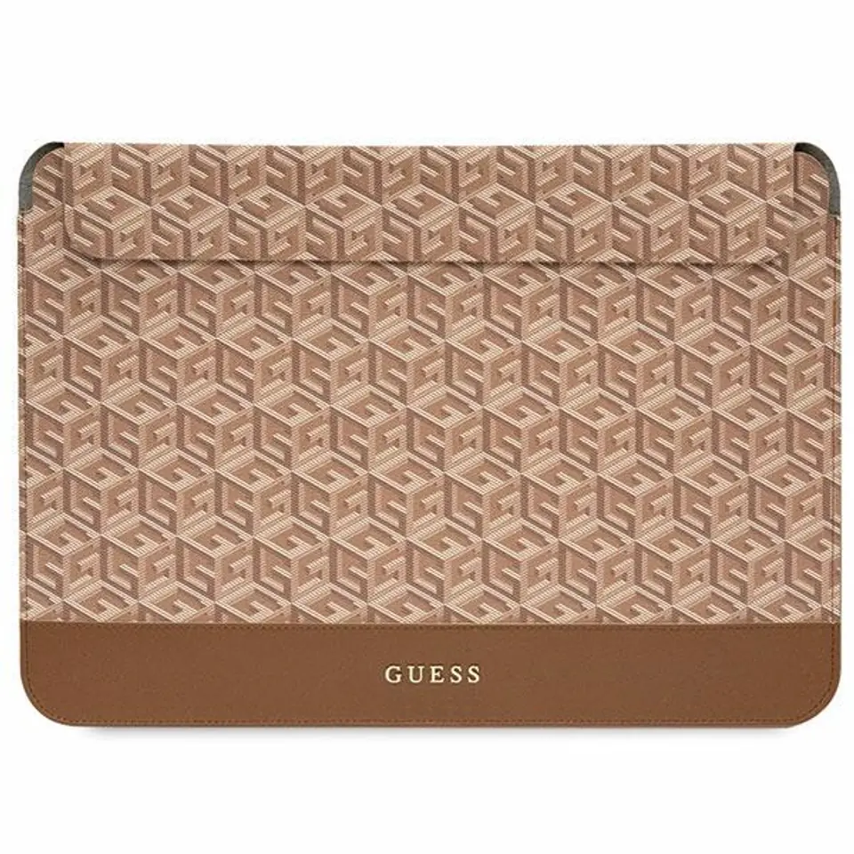 ⁨Guess Sleeve GUCS14HGCFSEW 14" brązowy/brown GCube Stripes⁩ w sklepie Wasserman.eu