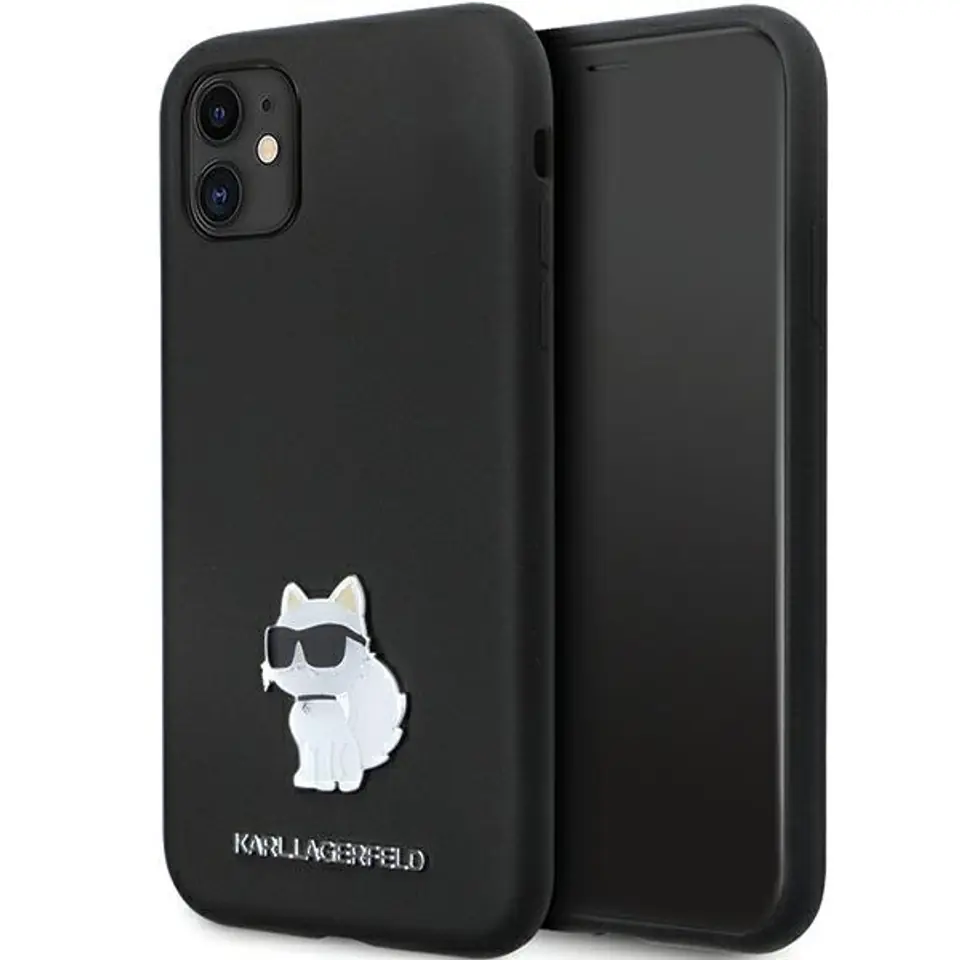 ⁨Karl Lagerfeld KLHCN61SMHCNPK iPhone 11 / Xr 6.1" czarny/black hardcase Silicone C Metal Pin⁩ w sklepie Wasserman.eu