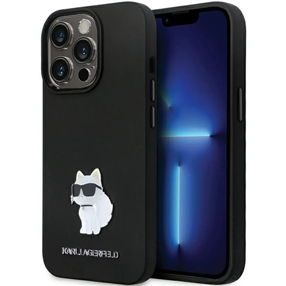 ⁨Karl Lagerfeld KLHCP14LSMHCNPK iPhone 14 Pro 6.1" czarny/black hardcase Silicone C Metal Pin⁩ w sklepie Wasserman.eu