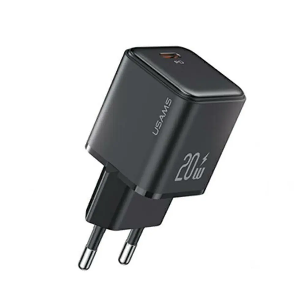 ⁨USAMS Ład. siec. 1xUSB-C PD20W (only head) PD3.0 Fast Charging czarny/black X-ron Series CC183TC01 (US-CC183)⁩ w sklepie Wasserman.eu