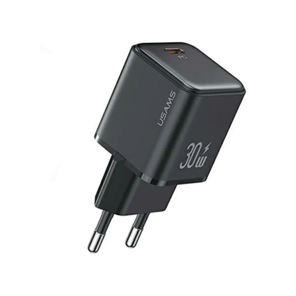 ⁨USAMS Ład. siec. 1xUSB-C PD30W 3A (only head) PD3.0 Fast Charging czarny/black X-ron Series CC186TC01 (US-CC186)⁩ w sklepie Wasserman.eu