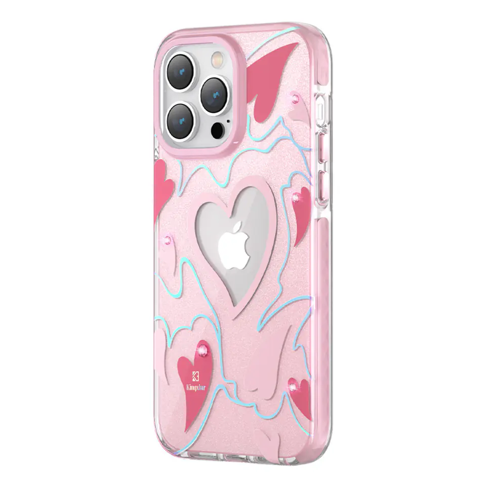 ⁨Kingxbar Heart Star Series etui iPhone 14 Pro Max etui w gwiazdki pink heart⁩ w sklepie Wasserman.eu