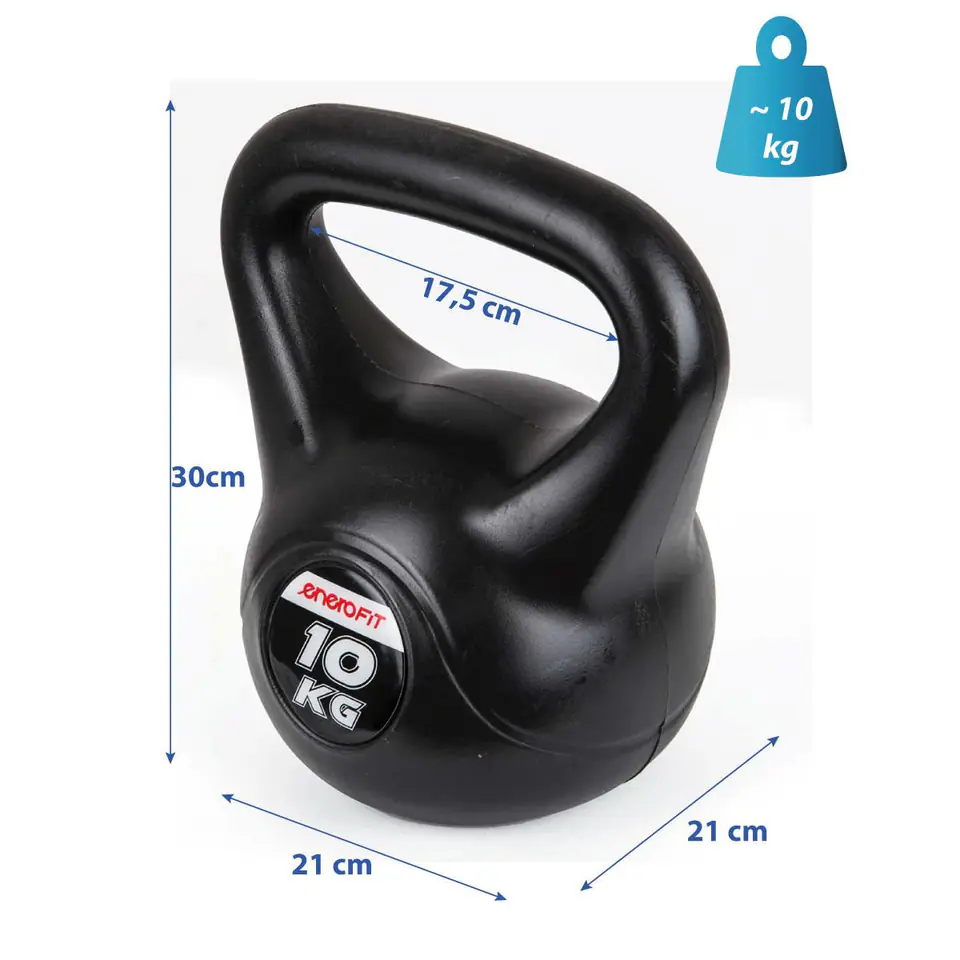 ⁨HANTLA KOMPOZYTOWA KETTLEBELL 10 KG ODWAŻNIK ENERO FIT⁩ w sklepie Wasserman.eu