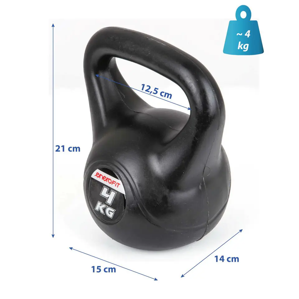 ⁨HANTLA KOMPOZYTOWA KETTLEBELL 4 KG ODWAŻNIK ENERO FIT⁩ w sklepie Wasserman.eu