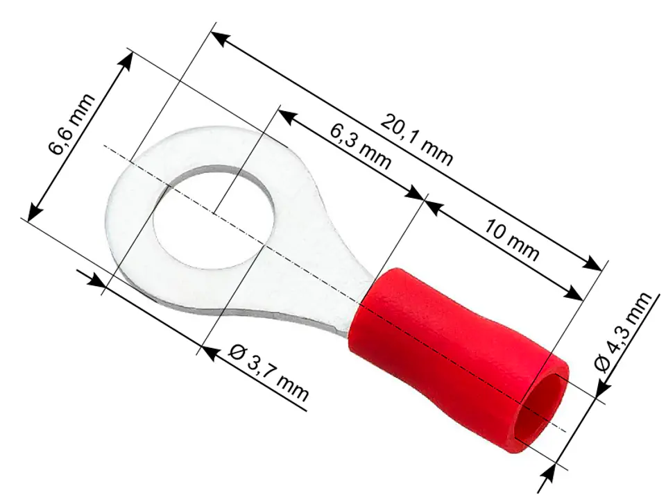 ⁨Connector mesh.insulated M screw3,7 cable4,3mm (1PH)⁩ at Wasserman.eu