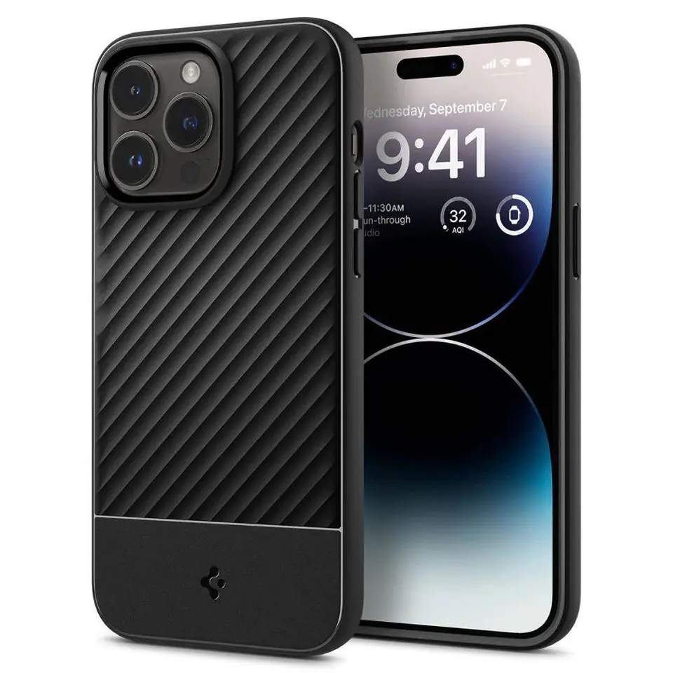 ⁨Etui APPLE IPHONE 15 PRO MAX Spigen Core Armor Matte czarne⁩ w sklepie Wasserman.eu