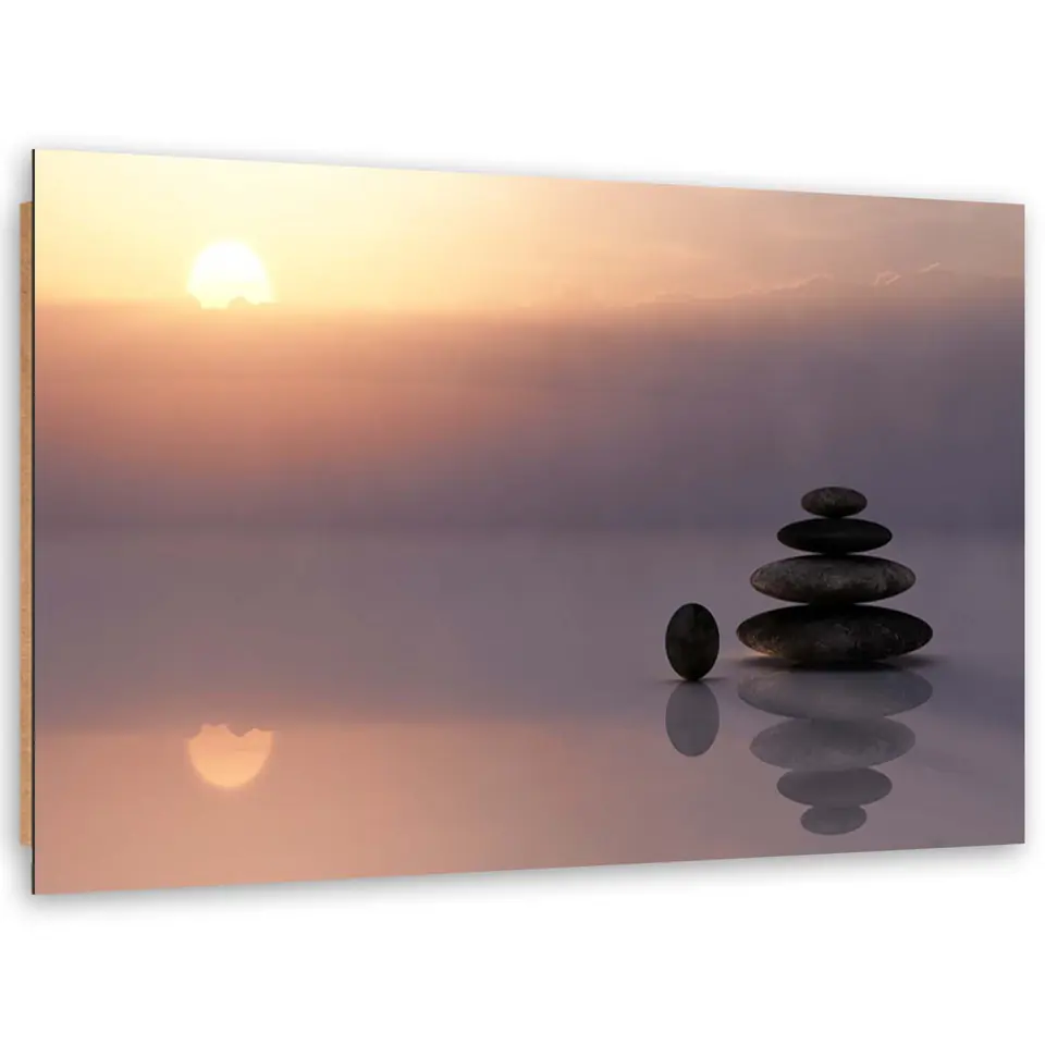 ⁨Obraz Deco Panel, Kamienie Zen nad morzem (Rozmiar 100x70)⁩ w sklepie Wasserman.eu