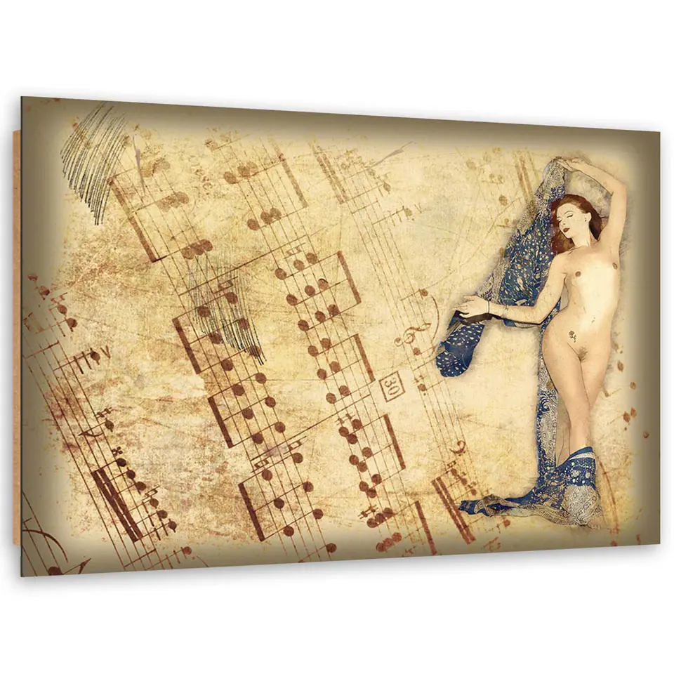 ⁨Obraz Deco Panel, Naga kobieta z chustą (Rozmiar 100x70)⁩ w sklepie Wasserman.eu