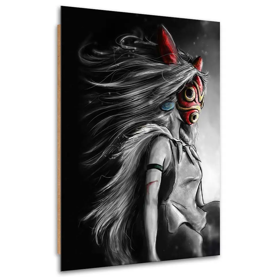 ⁨Obraz Deco Panel, Księżniczka Mononoke w czerwonej masce (Rozmiar 70x100)⁩ w sklepie Wasserman.eu