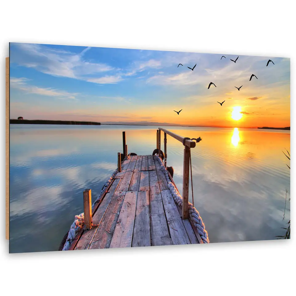 ⁨Obraz Deco Panel, Zachodzące słońce nad jeziorem (Rozmiar 100x70)⁩ w sklepie Wasserman.eu