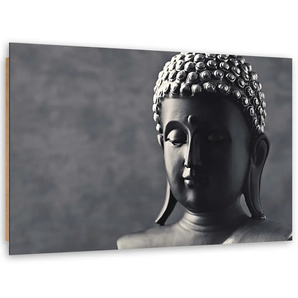 ⁨Obraz Deco Panel, Budda na szarym tle (Rozmiar 120x80)⁩ w sklepie Wasserman.eu