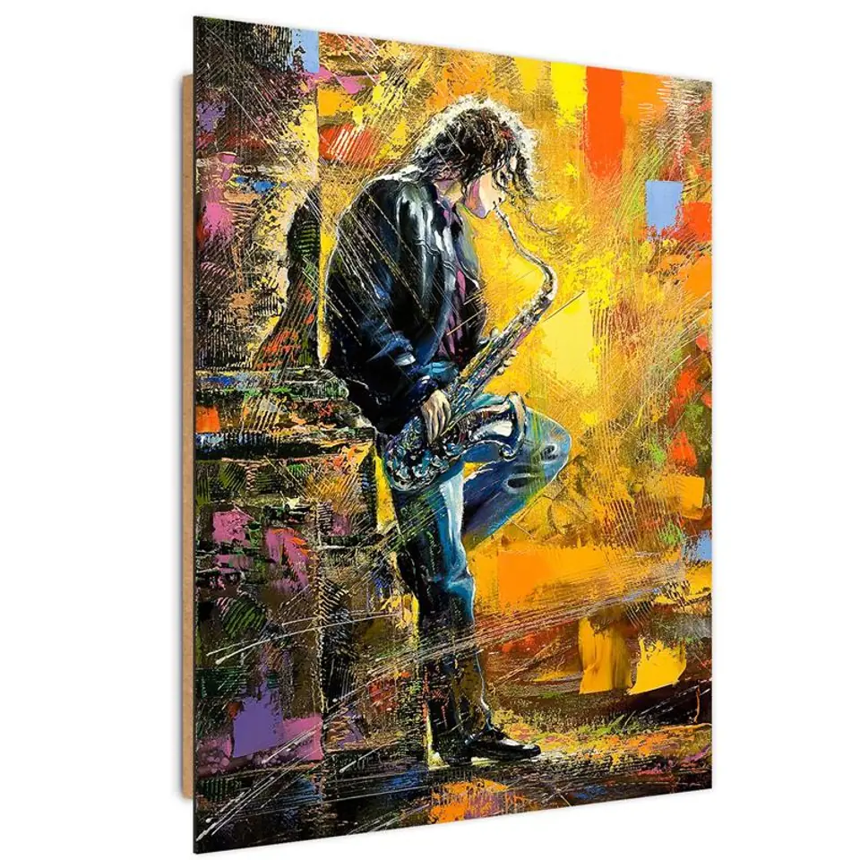 ⁨Obraz Deco Panel, Muzyk z saksofonem (Rozmiar 40x60)⁩ w sklepie Wasserman.eu