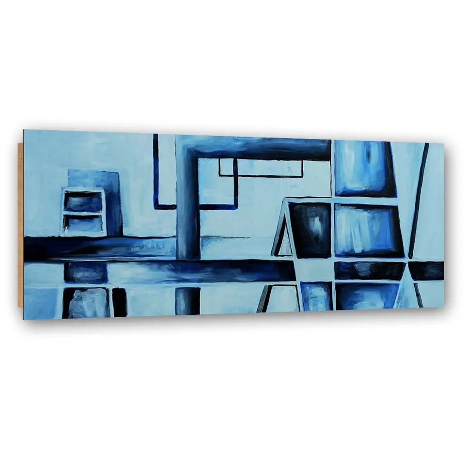 ⁨Obraz Deco Panel, Zabawa z błękitem (Rozmiar 120x40)⁩ w sklepie Wasserman.eu