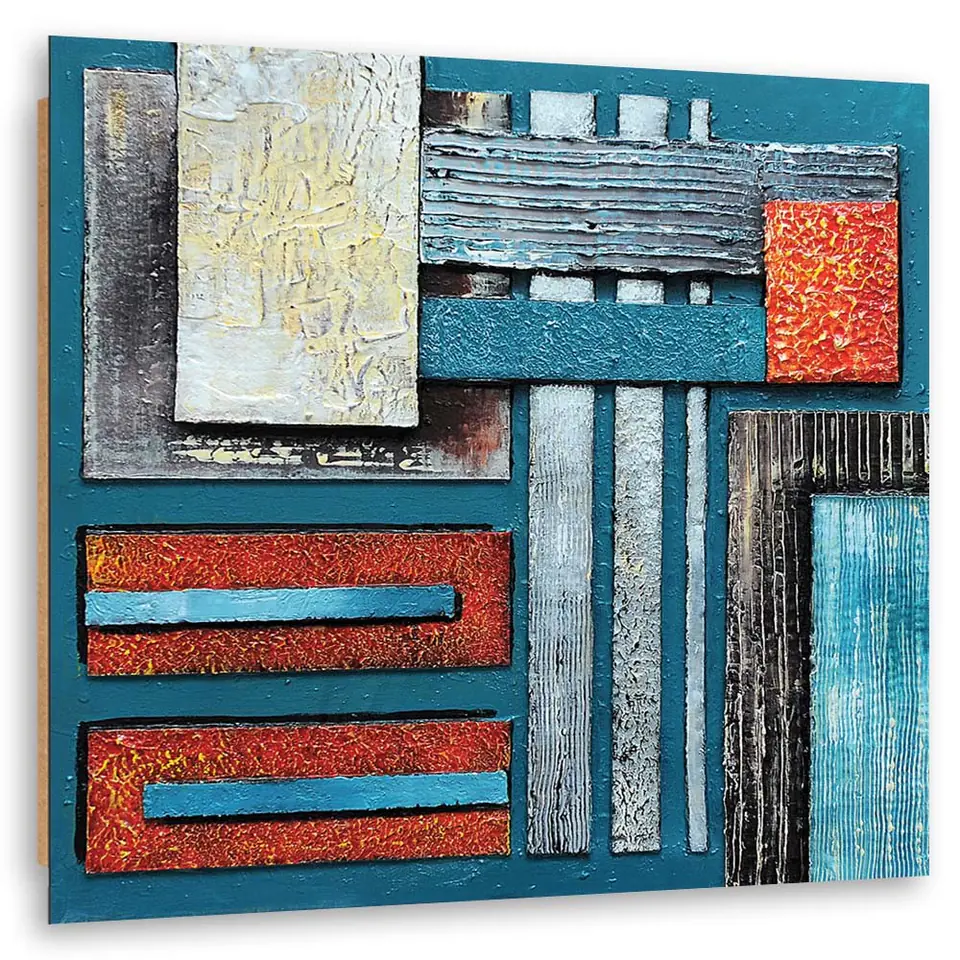 ⁨Obraz Deco Panel, Kompozycja z błękitem (Rozmiar 30x30)⁩ w sklepie Wasserman.eu