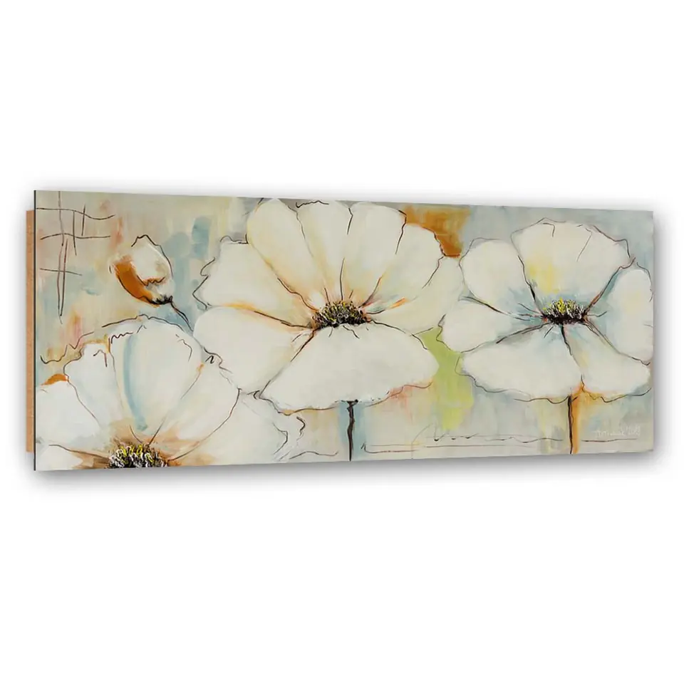 ⁨Obraz Deco Panel, Trzy kwiaty i pąk (Rozmiar 120x40)⁩ w sklepie Wasserman.eu