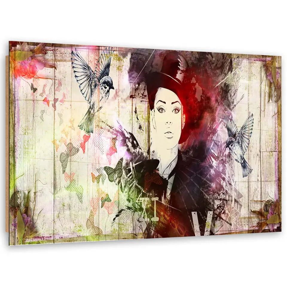 ⁨Obraz Deco Panel, Dziewczyna w kapeluszu (Rozmiar 100x70)⁩ w sklepie Wasserman.eu