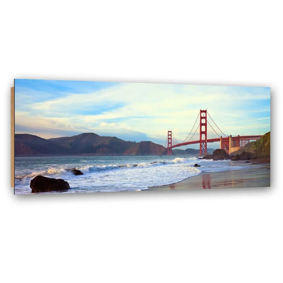 ⁨Obraz Deco Panel, Golden Gate Bridge (Rozmiar 120x40)⁩ w sklepie Wasserman.eu