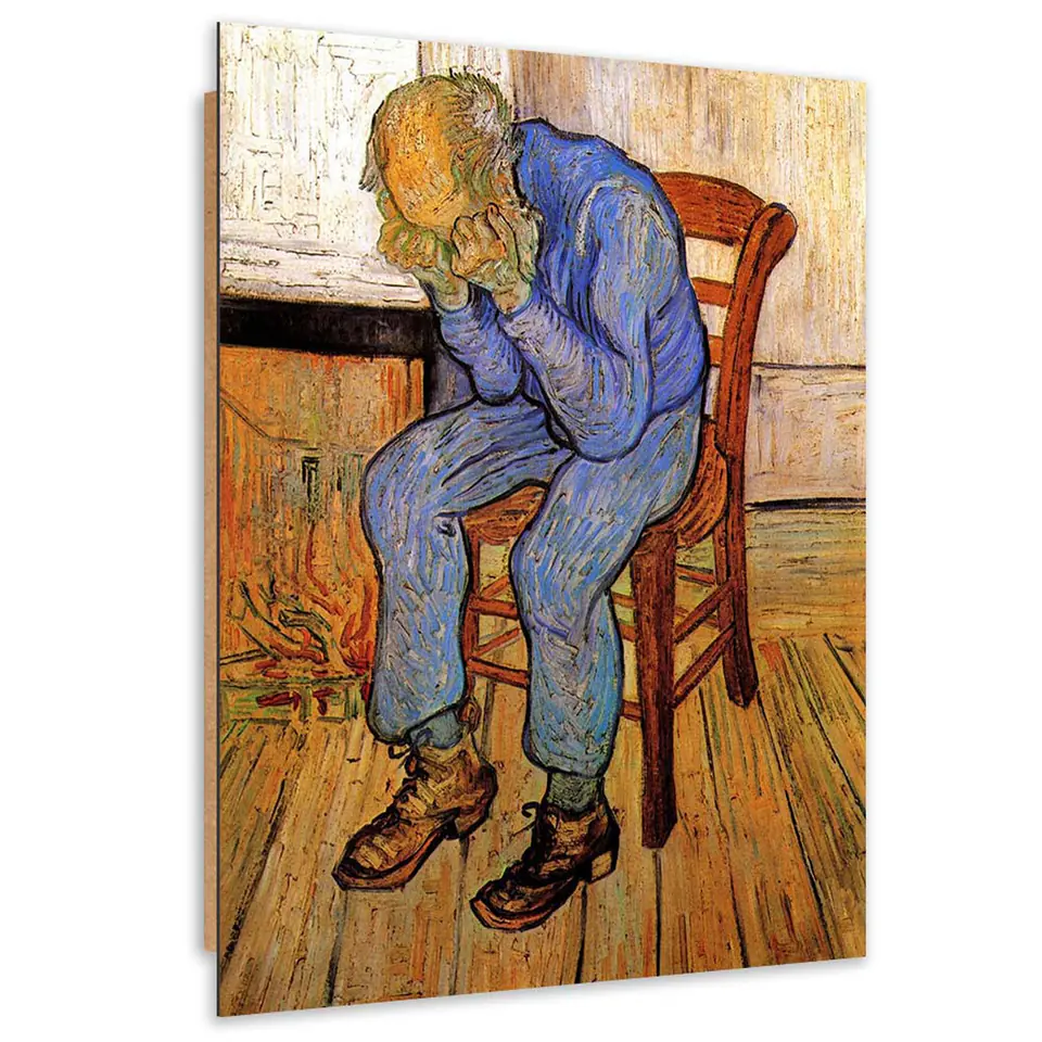 ⁨Obraz Deco Panel, Stary człowiek w smutku - V. van Gogh reprodukcja (Rozmiar 40x60)⁩ w sklepie Wasserman.eu