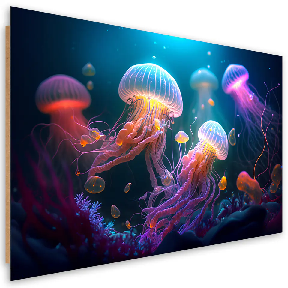 ⁨Obraz deco panel, Meduza Neon Abstrakcja (Rozmiar 60x40)⁩ w sklepie Wasserman.eu