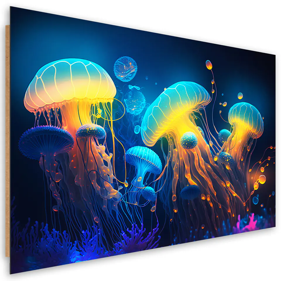 ⁨Obraz deco panel, Neonowa abstrakcja morska (Rozmiar 60x40)⁩ w sklepie Wasserman.eu