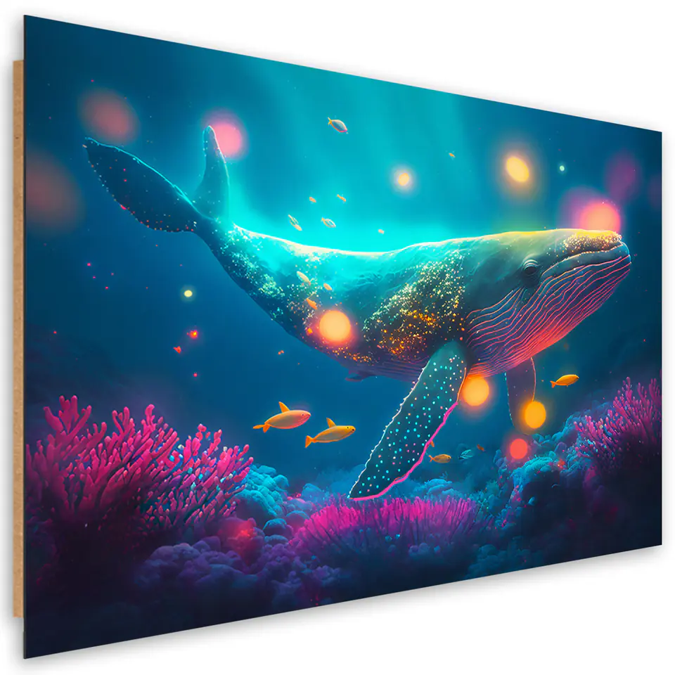 ⁨Obraz deco panel, Magiczny wieloryb (Rozmiar 60x40)⁩ w sklepie Wasserman.eu