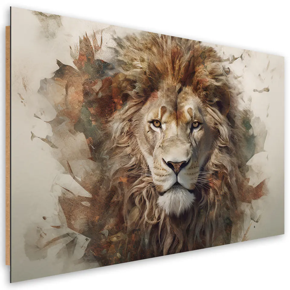 ⁨Obraz deco panel, Lew Zwierzę Afryka (Rozmiar 60x40)⁩ w sklepie Wasserman.eu