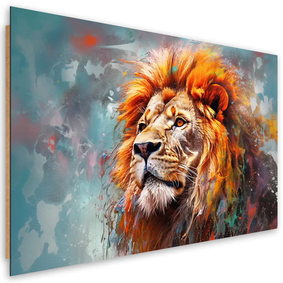 ⁨Obraz deco panel, Zwierzę Lew Abstrakcja (Rozmiar 60x40)⁩ w sklepie Wasserman.eu