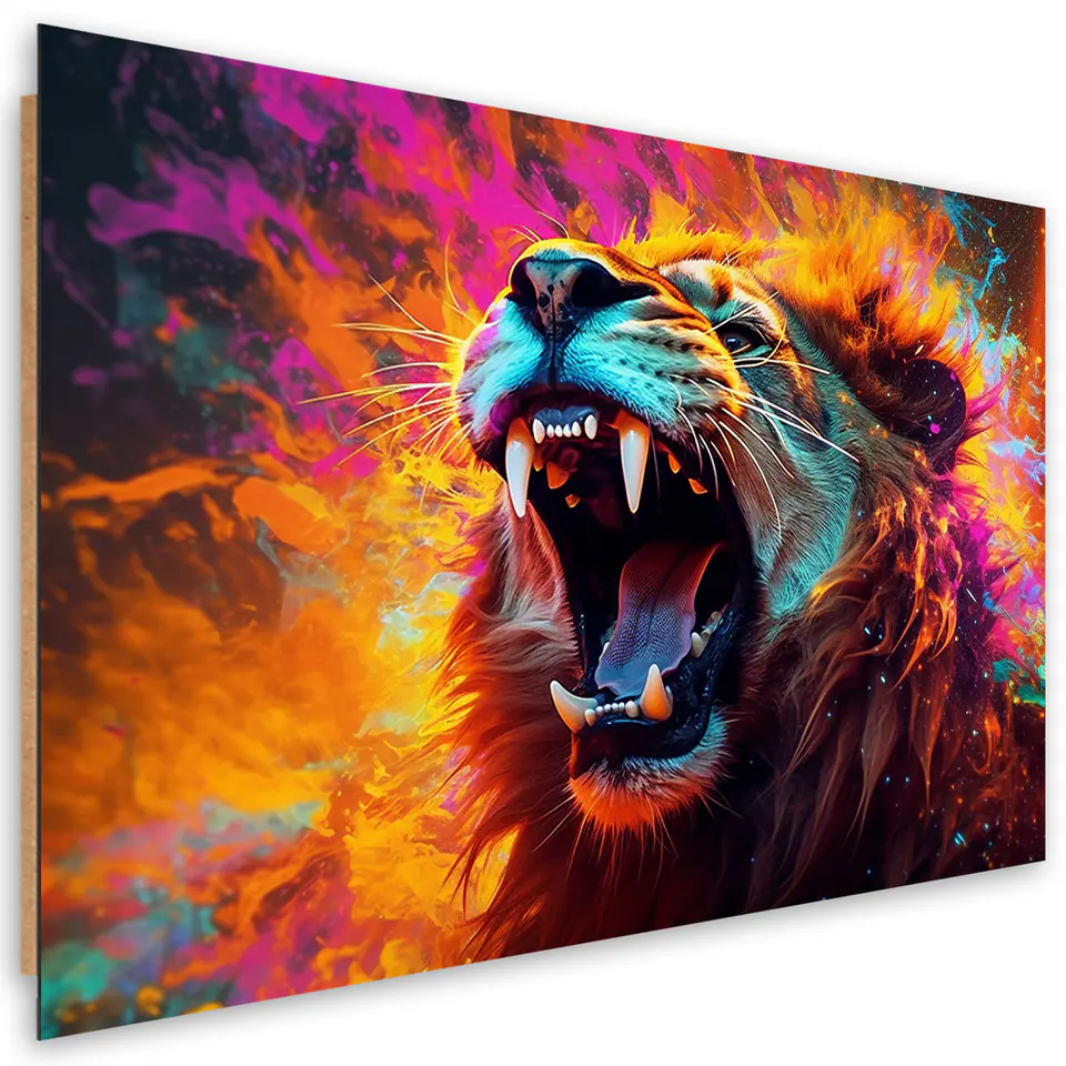 ⁨Obraz deco panel, Ryk Lwa Abstrakcja (Rozmiar 60x40)⁩ w sklepie Wasserman.eu