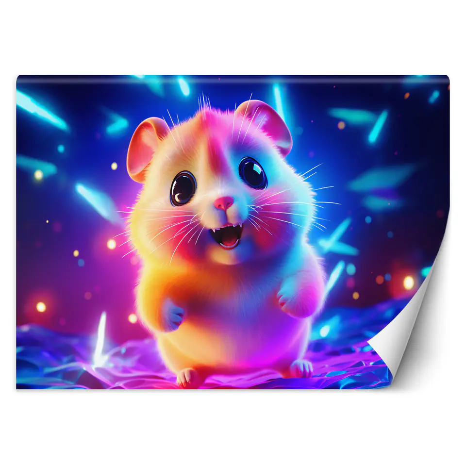 ⁨Fototapeta, Uroczy chomik neon (Rozmiar 150x105)⁩ w sklepie Wasserman.eu