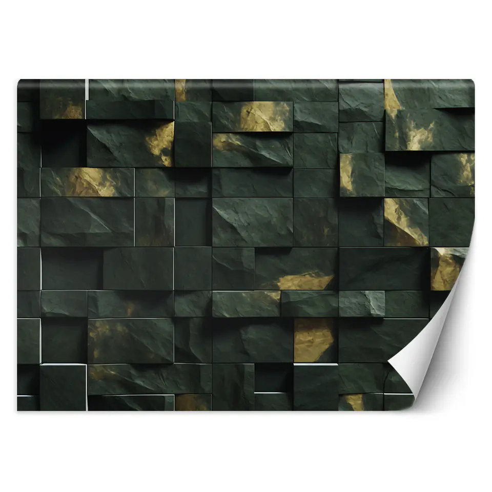 ⁨Fototapeta, Zielona mozaika kostka 3D (Rozmiar 250x175)⁩ w sklepie Wasserman.eu