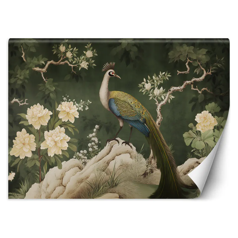 ⁨Fototapeta, Orientalny paw zielony (Rozmiar 200x140)⁩ w sklepie Wasserman.eu