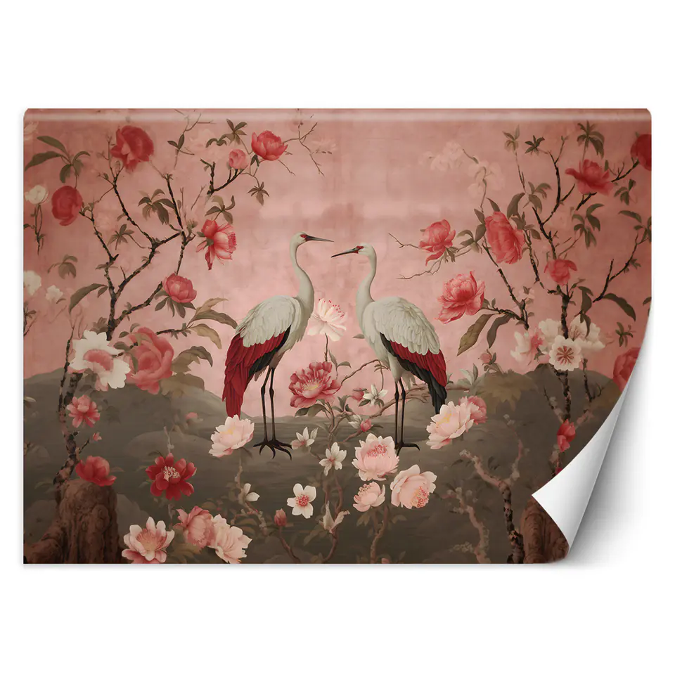 ⁨Fototapeta, Kwiaty i ptaki Chinoiserie (Rozmiar 100x70)⁩ w sklepie Wasserman.eu