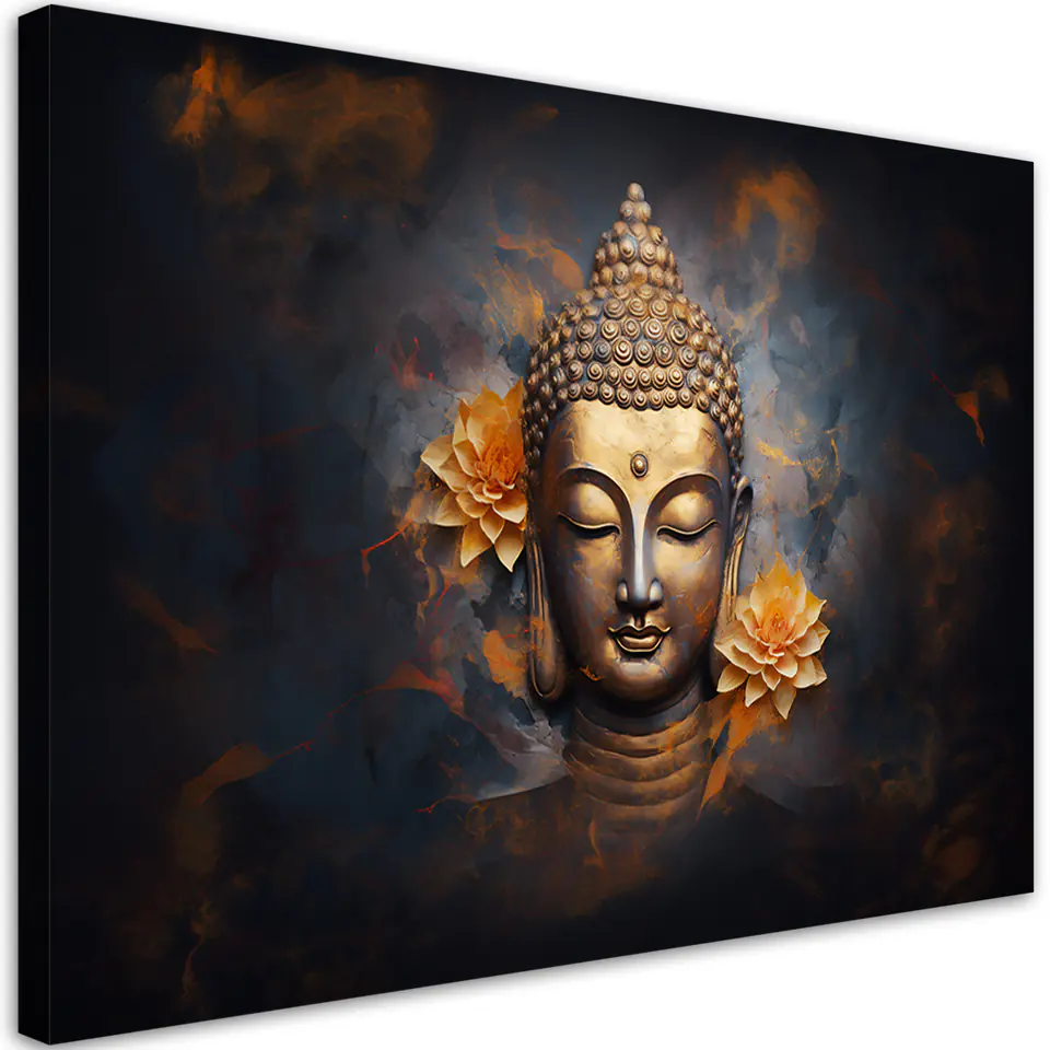 ⁨Obraz na płótnie, Złoty budda abstrakcja (Rozmiar 60x40)⁩ w sklepie Wasserman.eu