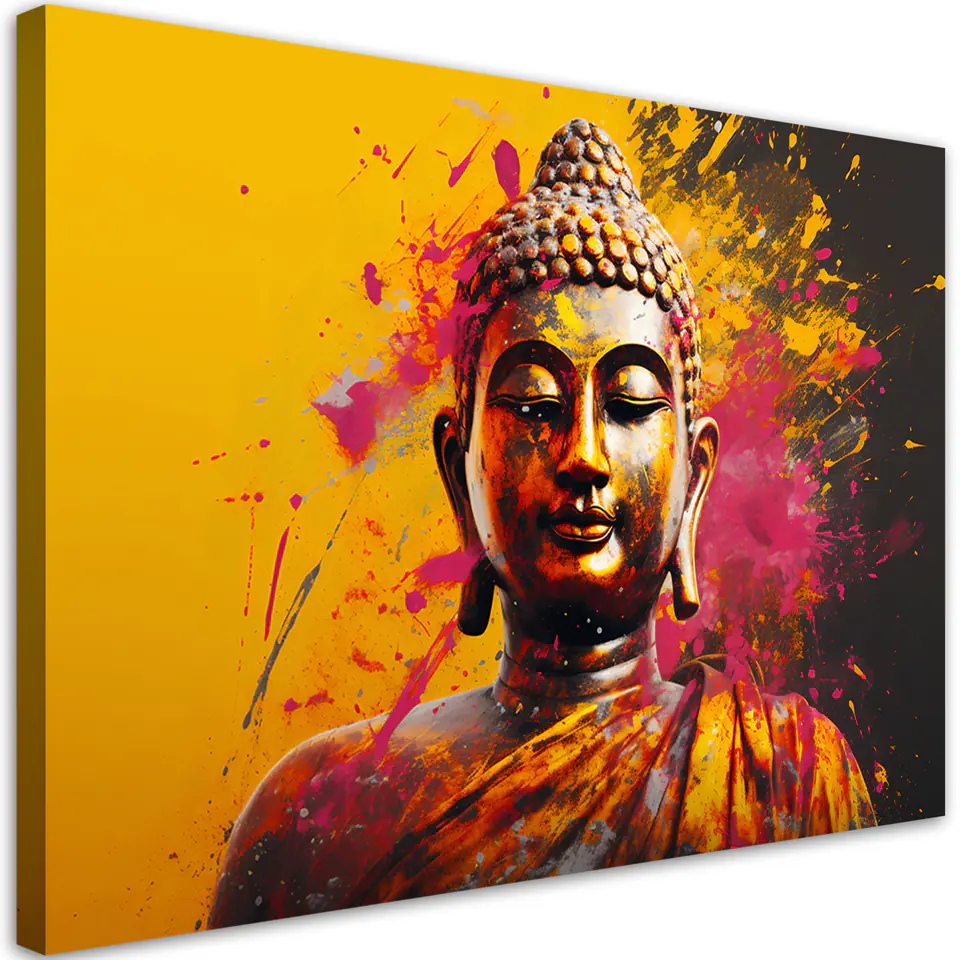 ⁨Obraz na płótnie, Budda na abstrakcyjnym tle (Rozmiar 60x40)⁩ w sklepie Wasserman.eu