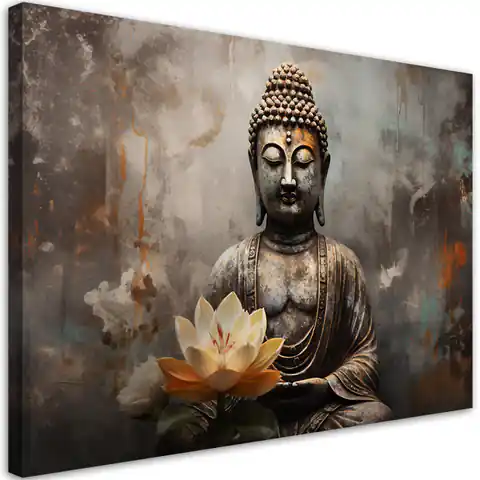 ⁨Obraz na płótnie, Medytujący Budda abstrakcja (Rozmiar 100x70)⁩ w sklepie Wasserman.eu