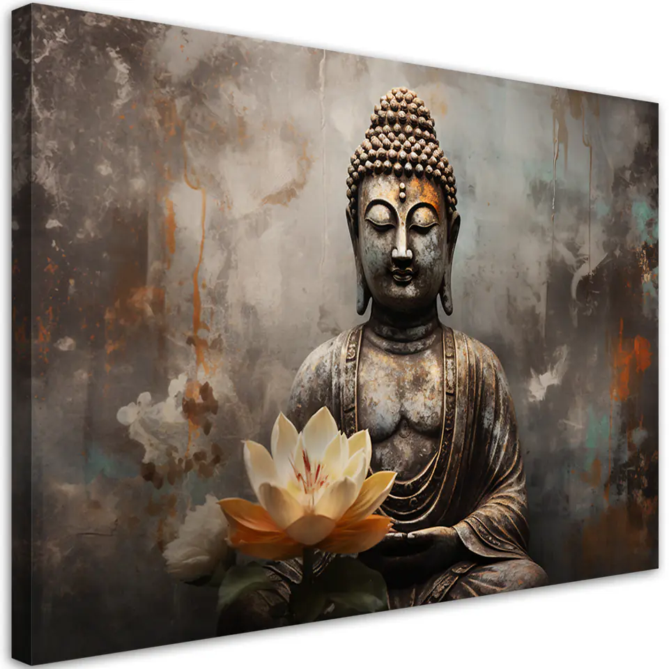 ⁨Obraz na płótnie, Medytujący Budda abstrakcja (Rozmiar 60x40)⁩ w sklepie Wasserman.eu