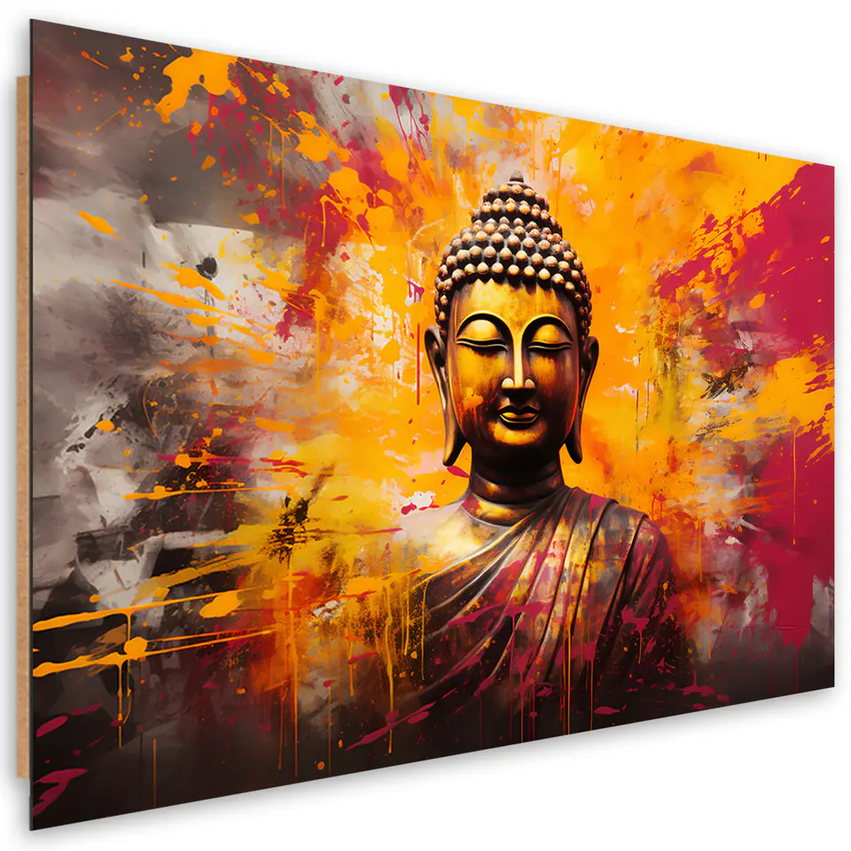 ⁨Obraz Deco Panel,  Posąg Buddy kolorowa abstrakcja (Rozmiar 60x40)⁩ w sklepie Wasserman.eu