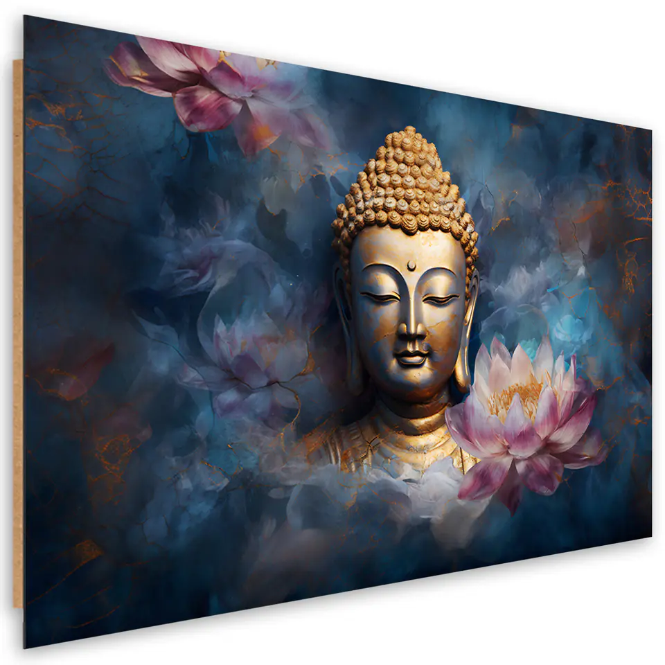 ⁨Obraz Deco Panel,  Budda i kwiaty zen (Rozmiar 120x80)⁩ w sklepie Wasserman.eu