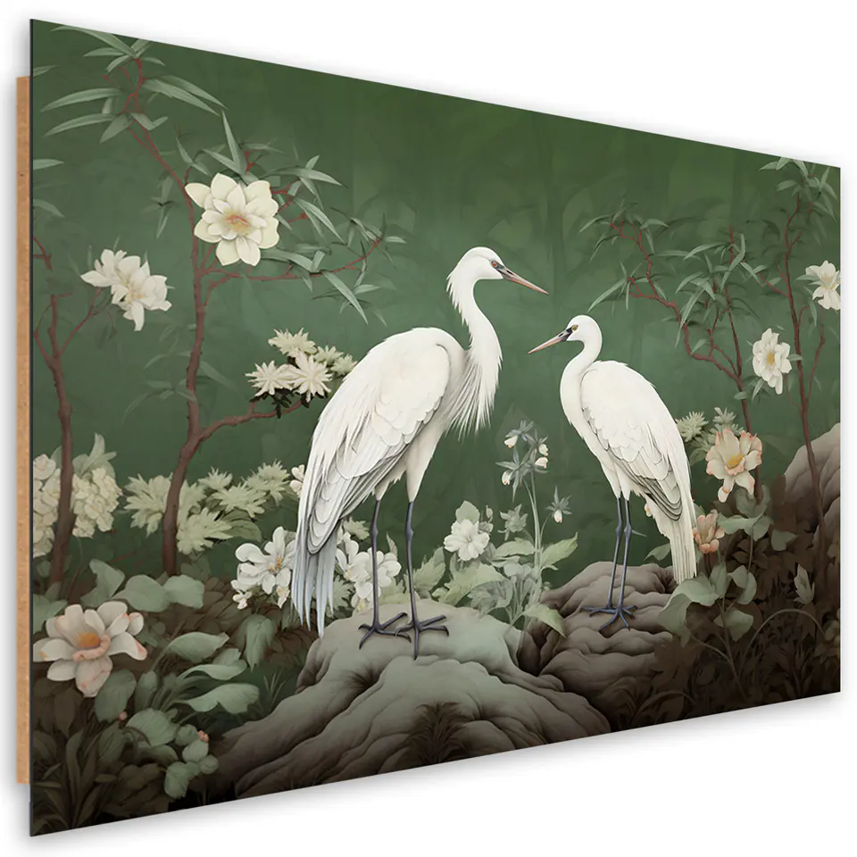 ⁨Obraz Deco Panel,  Białe Żurawie Abstrakcja (Rozmiar 60x40)⁩ w sklepie Wasserman.eu